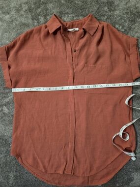 Women's Relaxed Button-Down Shirt in Rust